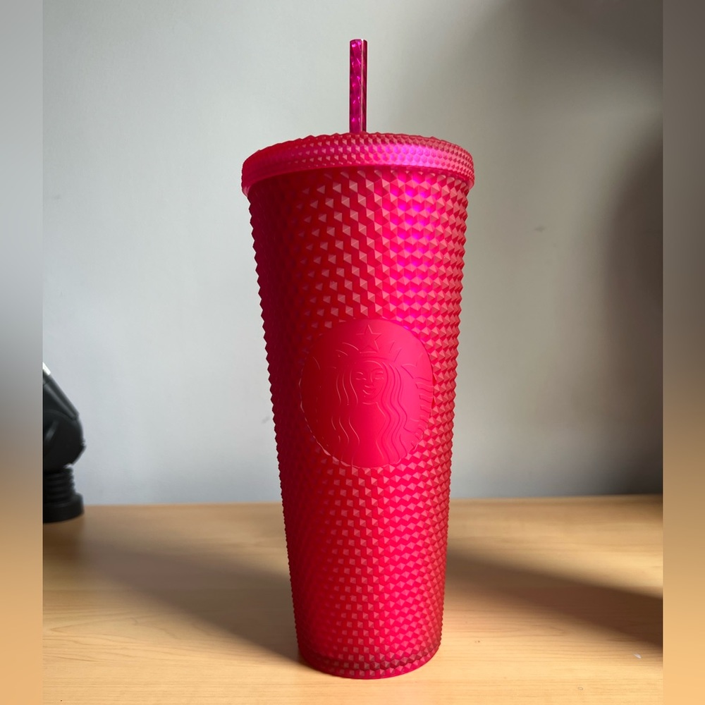 Studded Soft Touch Starbucks 2023 Mother's Day Ruby Pink Venti Tumbler Cold Cup - Picture 1 of 8